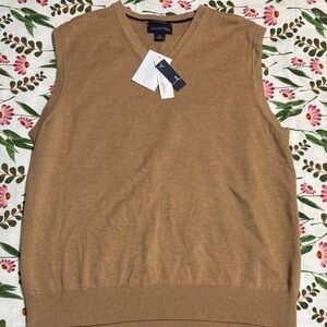 NWT Lands' End Men's Camel V-Neck Sweater Vest